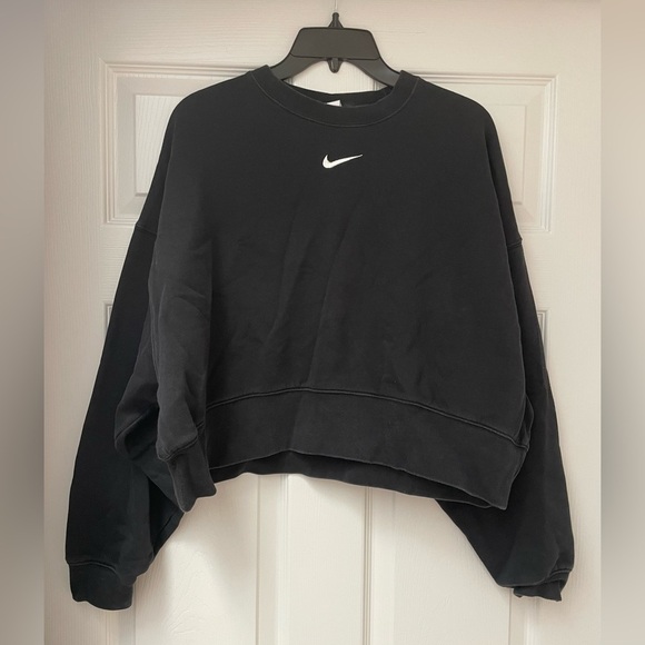 Nike cropped oversized sweatshirt center swoosh women’s size XS - Picture 1 of 4